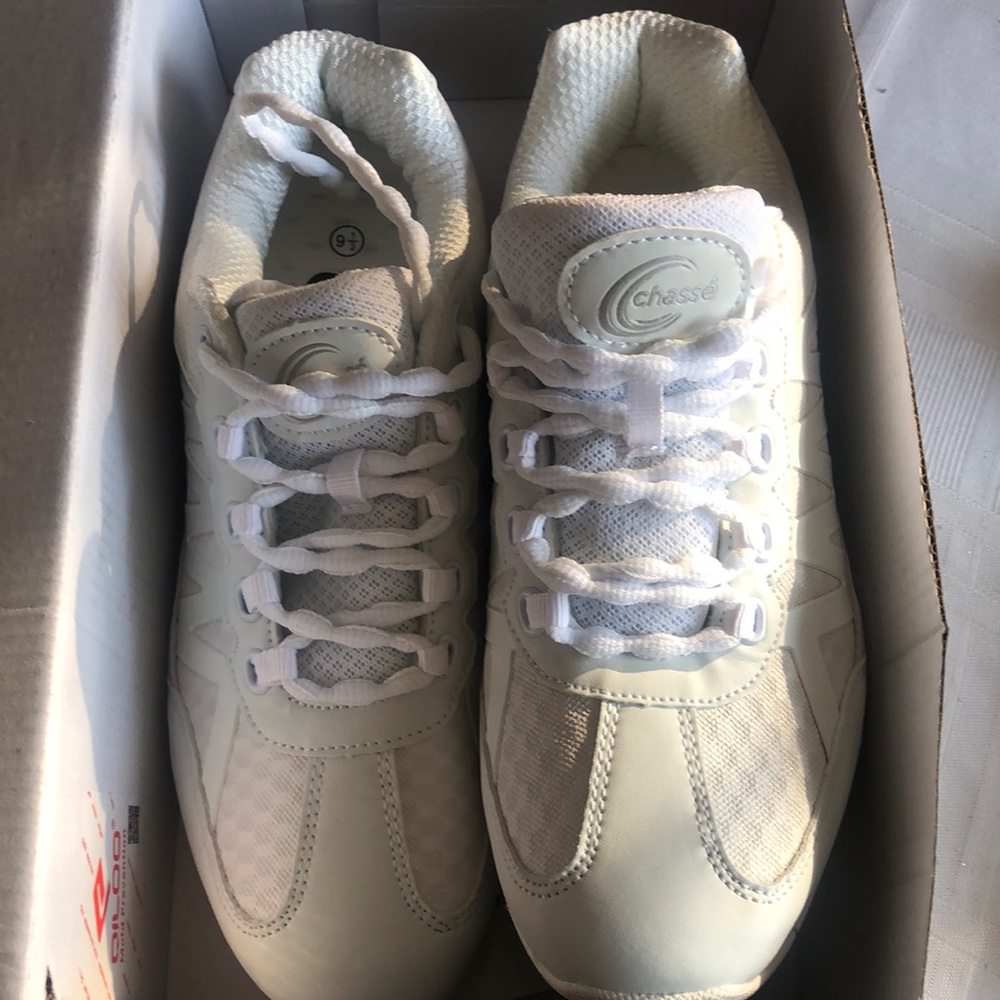 Chasse white cheerleading shoes with socks !!!